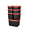 Keter Tuff Tote Black & Red 37L Medium Stackable Storage box with Lid