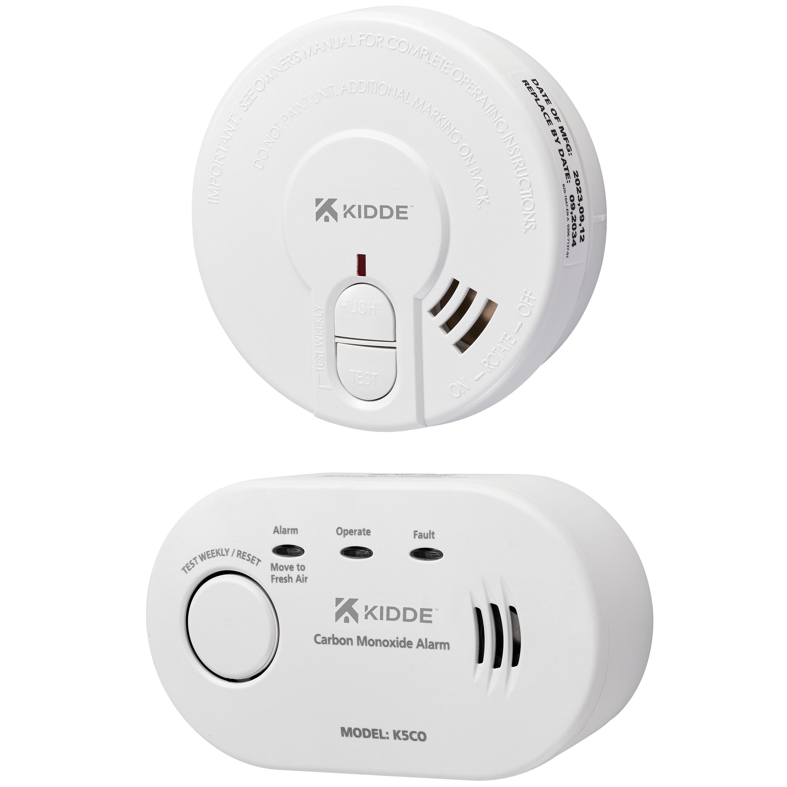Kidde 29HD / 5CO Standalone Optical & electro-chemical Smoke & carbon monoxide Alarm with Replaceable battery