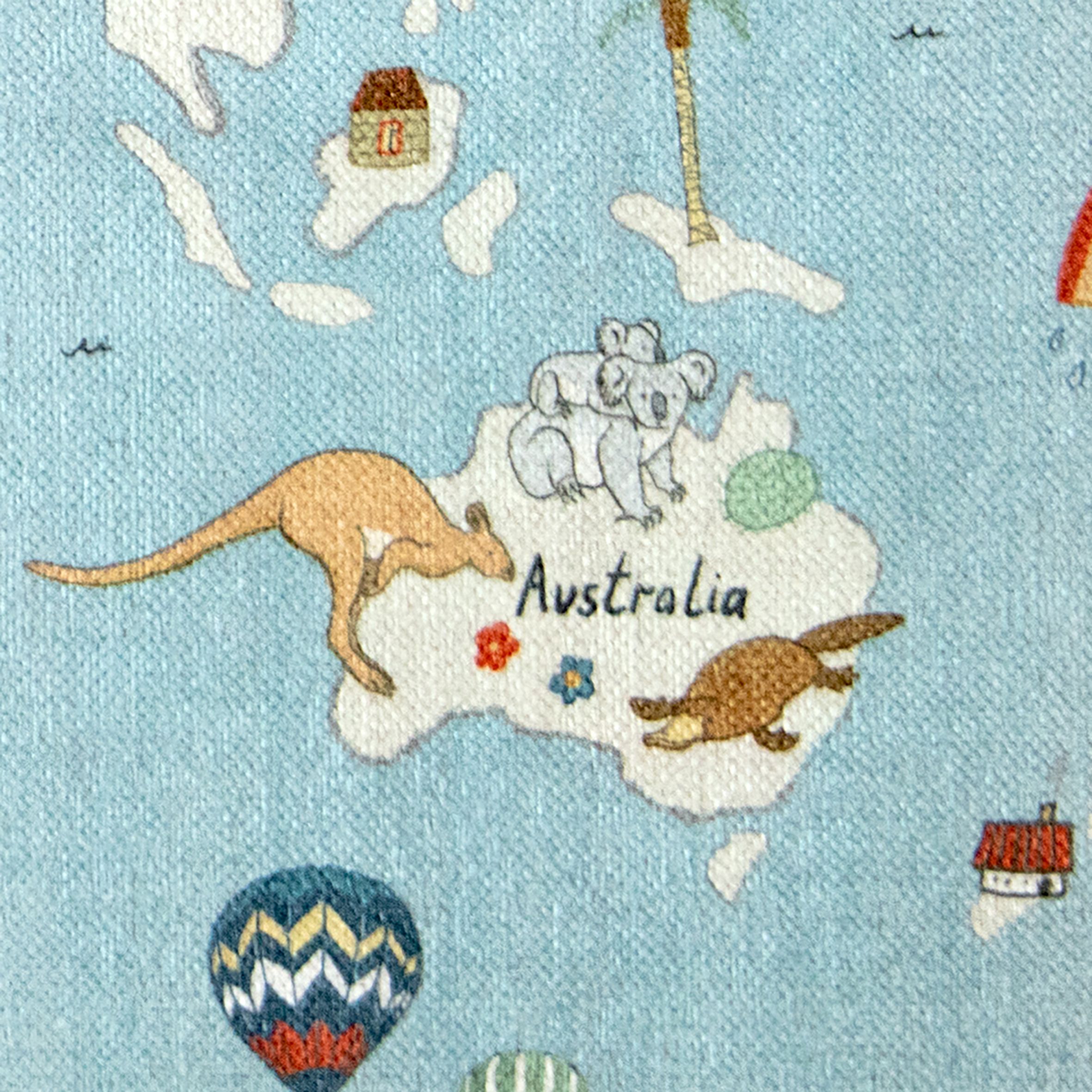 Kids Multicolour Animal Map Woven effect Medium Rug, (L)150cm x (W)100cm