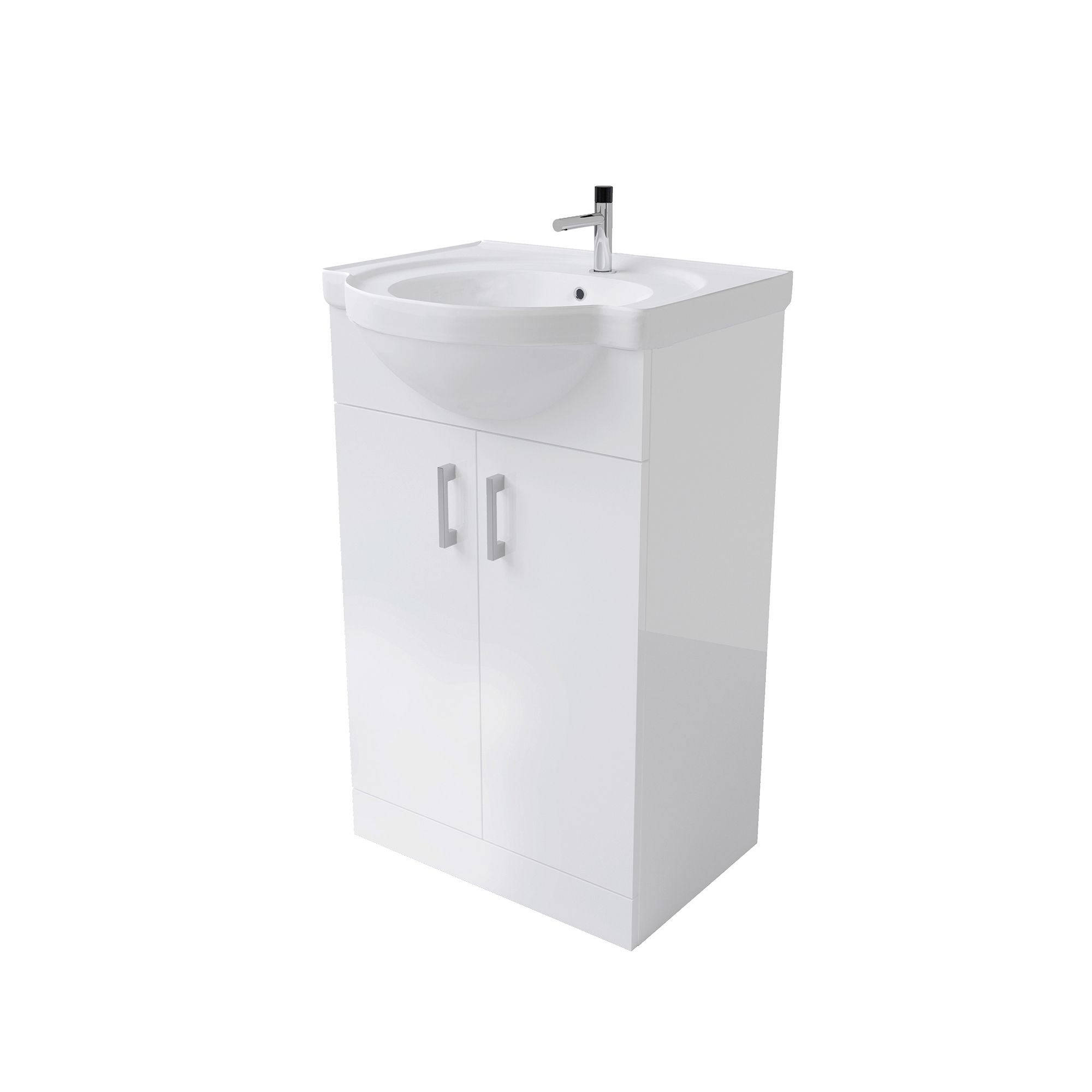 Kimbridge Gloss White Vanity unit & basin set (W)560mm (H)880mm