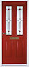 Kingston Decorative leaded Red External Front door & frame, (H)2055mm (W)920mm