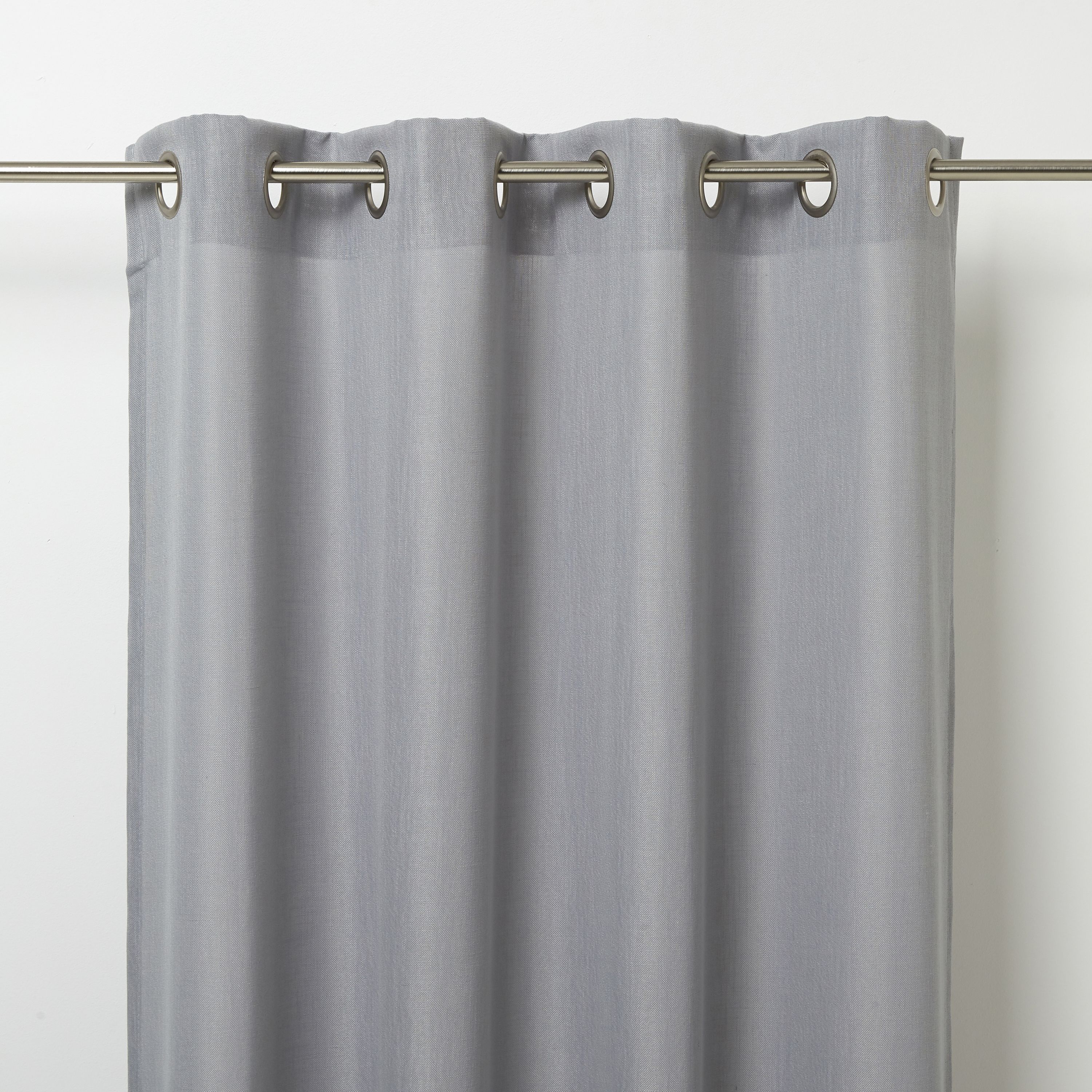 Kippens Grey plain Unlined Eyelet Voile curtain (W)140cm (L)260cm, Single