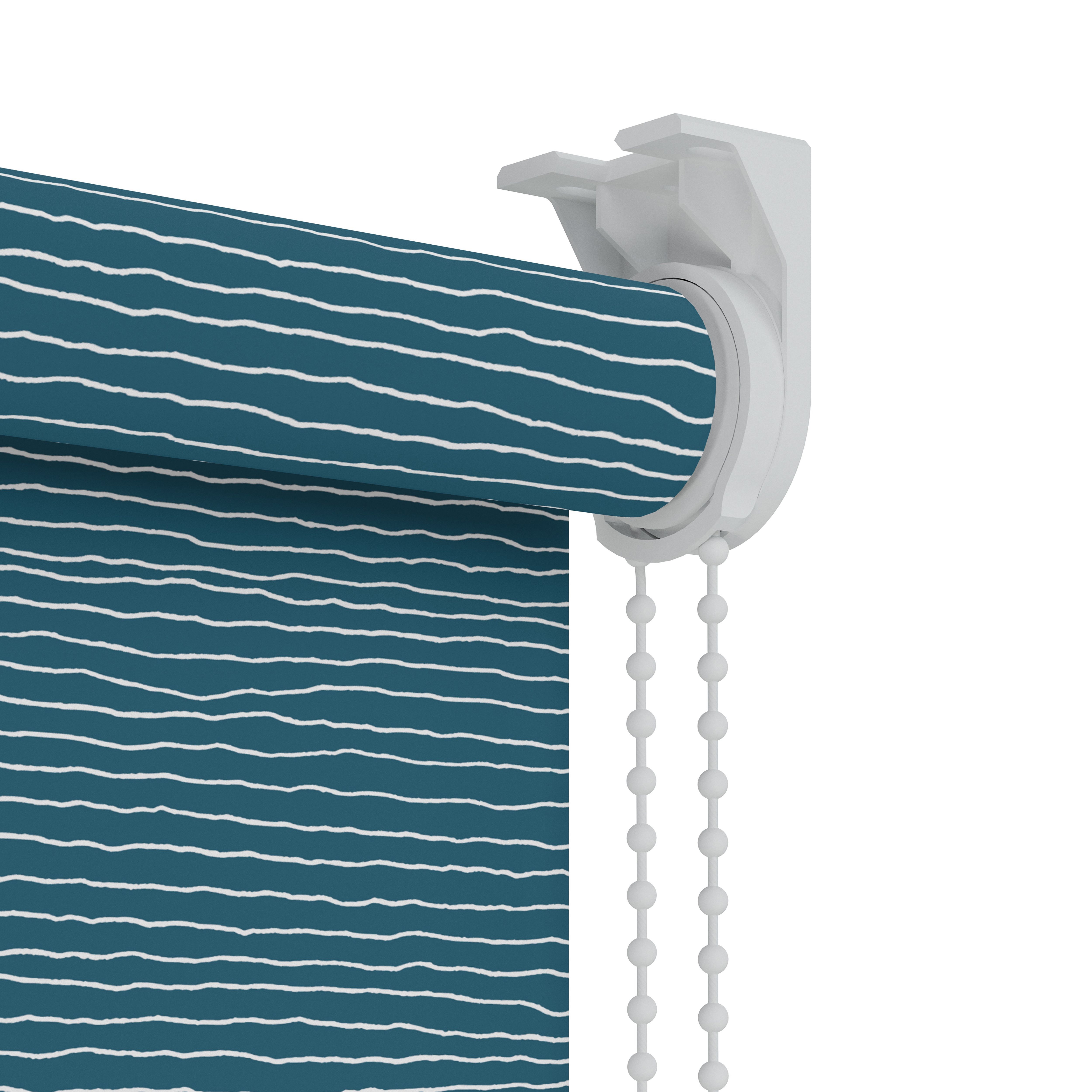 Kitchen & bathroom blinds Corded Stripe print navy Blackout Roller blind (W)60cm (L)180cm