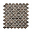 Kiwana Brown Concrete effect Aluminium Mosaic tile sheet, (L)285mm (W)296mm