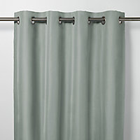 Klama Blue grey Plain Blackout Eyelet Curtain (W)167cm (L)228cm, Single