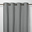 Klama Grey Plain Blackout Eyelet Curtain (W)140cm (L)260cm, Single