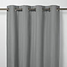 Klama Grey Plain Blackout Eyelet Curtain (W)167cm (L)228cm, Single