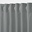 Klama Grey Plain Unlined Pencil pleat Curtain (W)167cm (L)228cm, Single