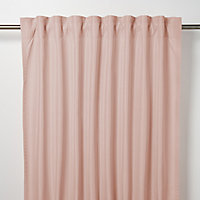 Klama Pink Plain Unlined Pencil pleat Curtain (W)167cm (L)228cm, Single