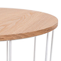 Kleca Ash veneer & white Side table (H)45cm (W)40.5cm (D)40.5cm