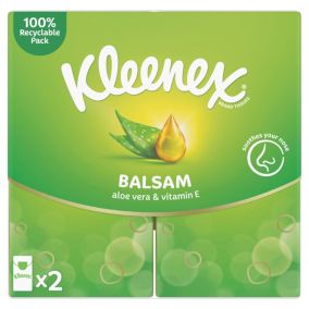 Kleenex White Balsam Tissues, Pack of 2