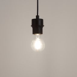 Klentony Matt Black Pendant ceiling light, (Dia)100mm