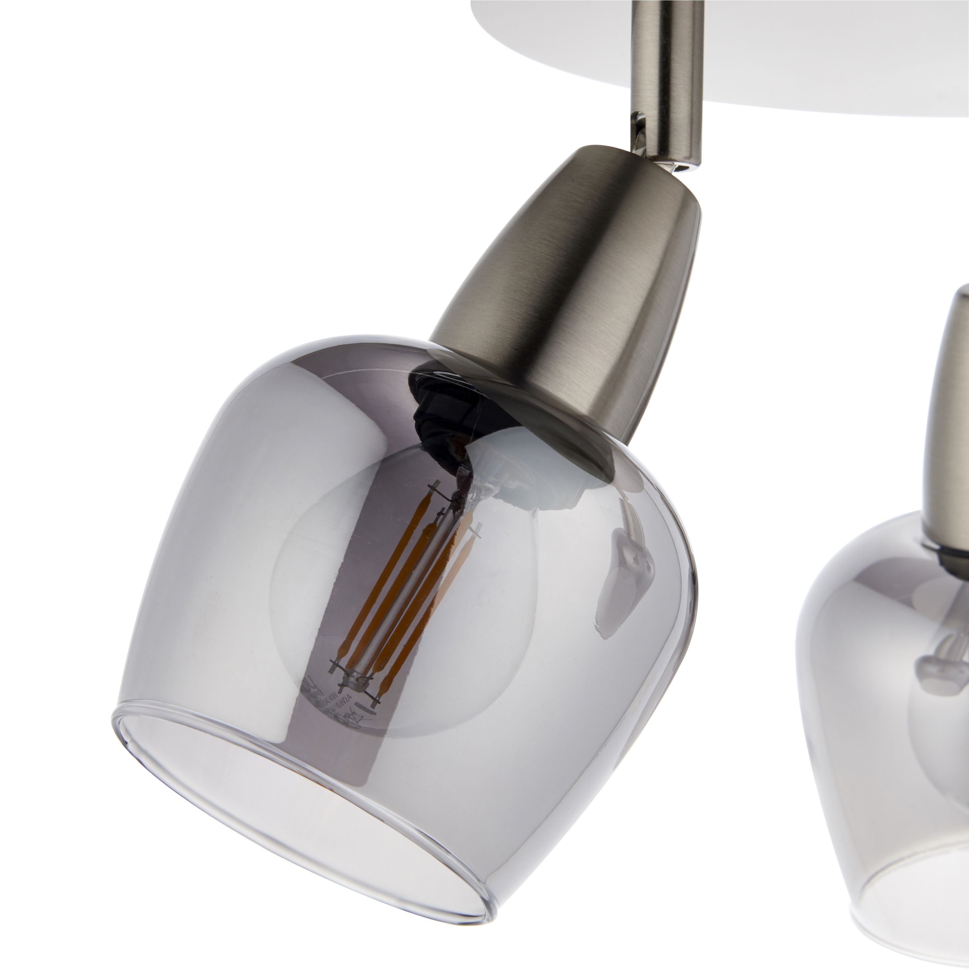 Kleo Satin Nickel effect Mains-powered 3 lamp Spotlight