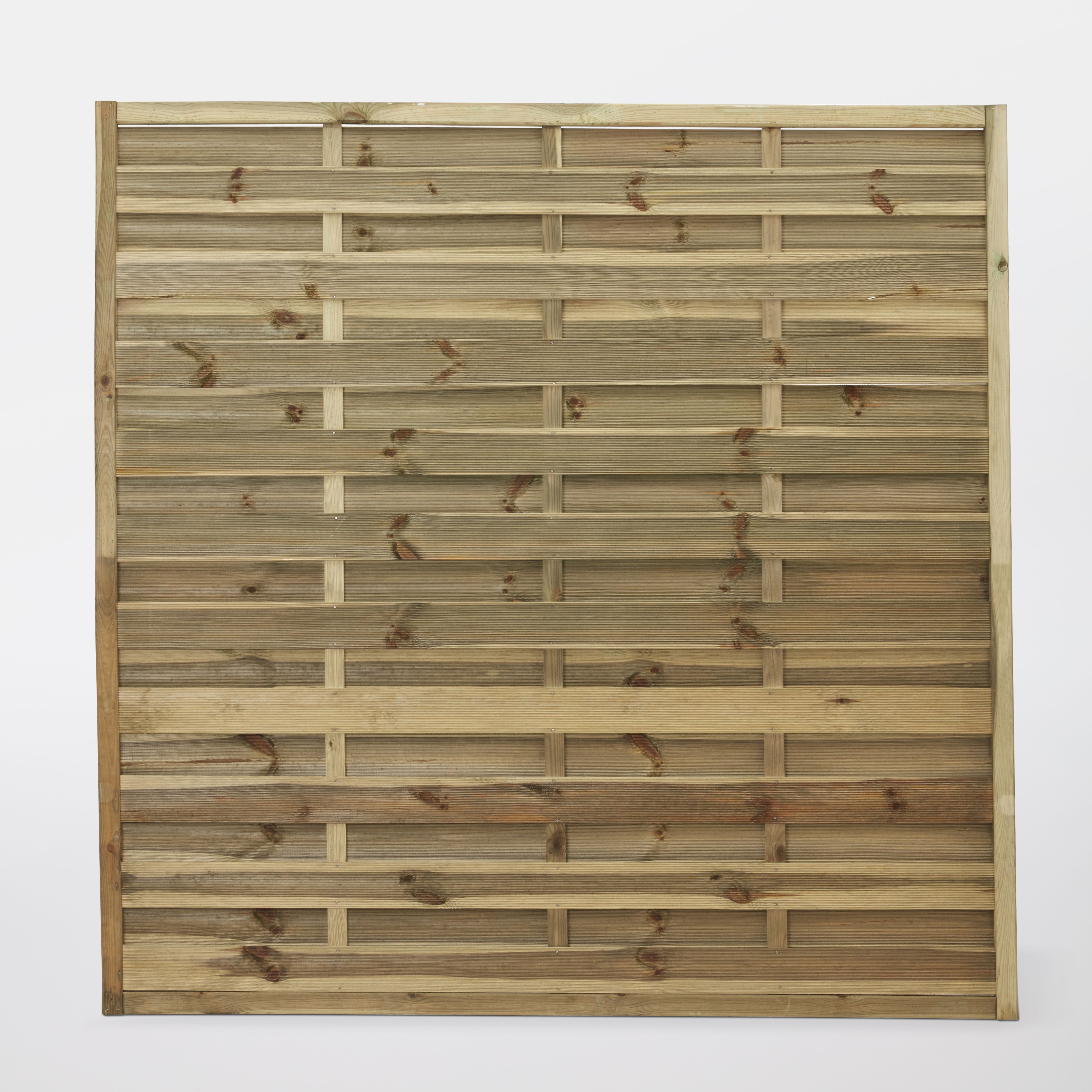 Klikstrom Douro Traditional Pressure treated Brown Wooden Fence panel (W)1.8m (H)1.8m