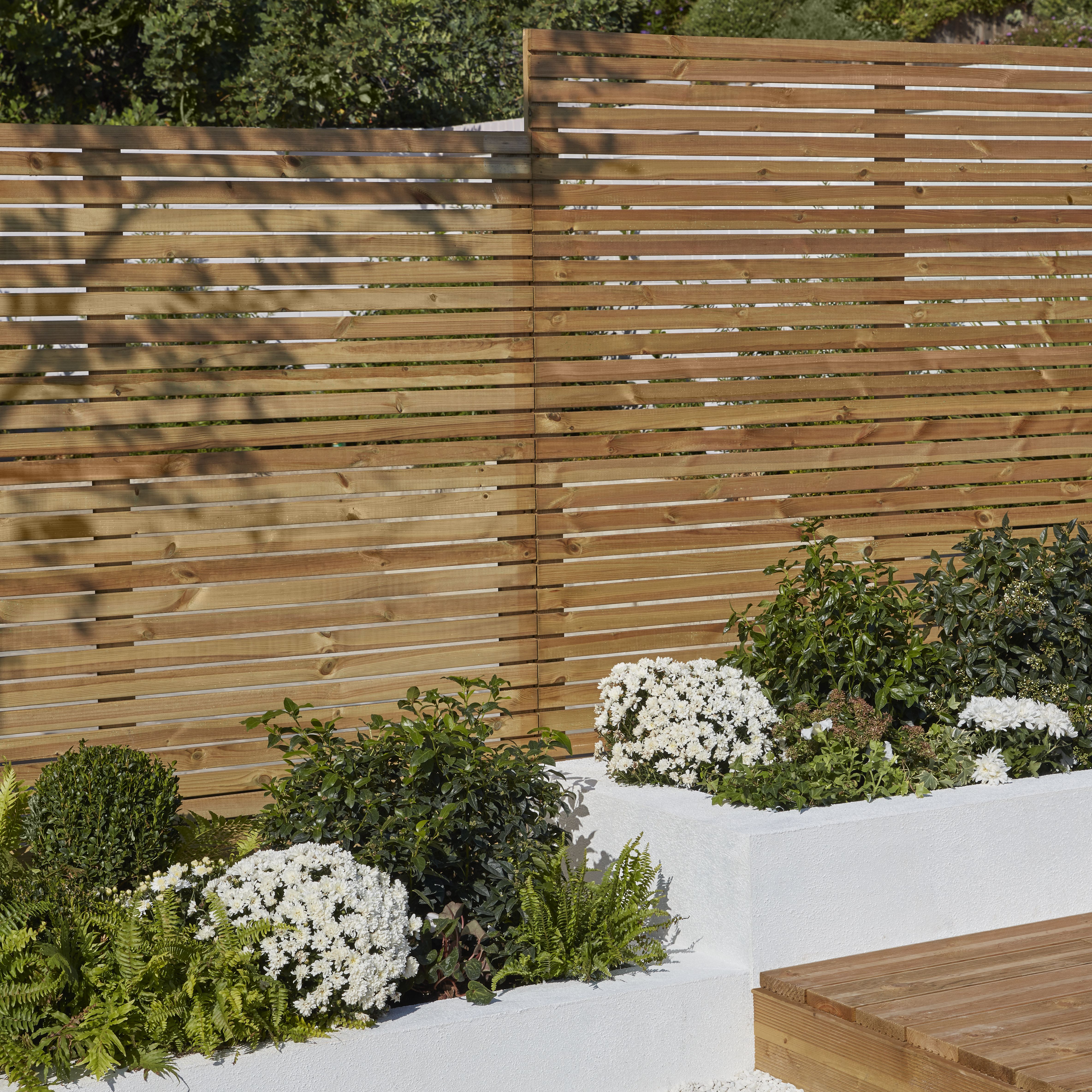Klikstrom Lemhi Contemporary Closeboard Venetian Autoclave & pressure treated Wooden Fence panel (W)1.8m (H)1.8m