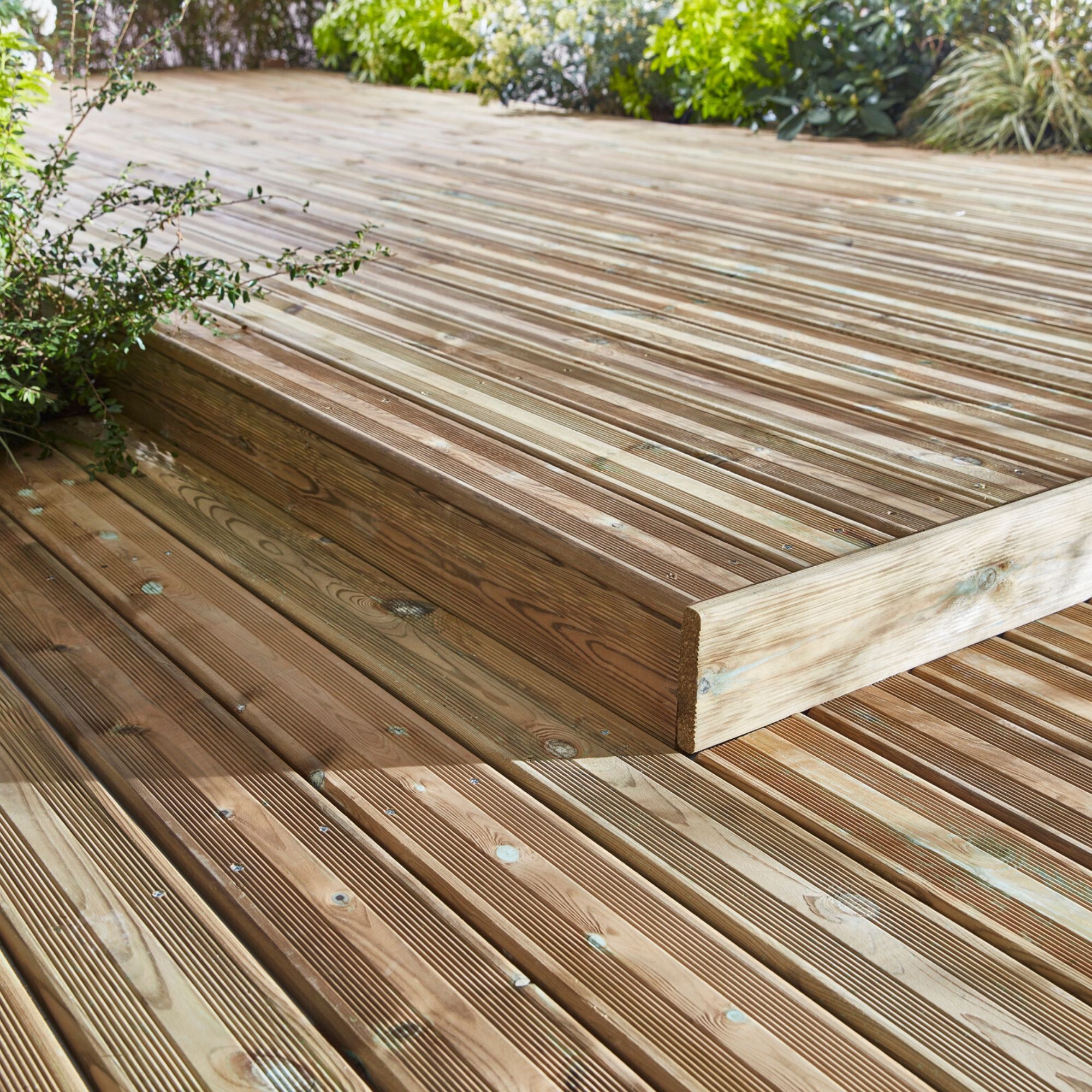 Klikstrom Lemhi Green Pine Deck board (L)4.8m (W)144mm (T)27mm