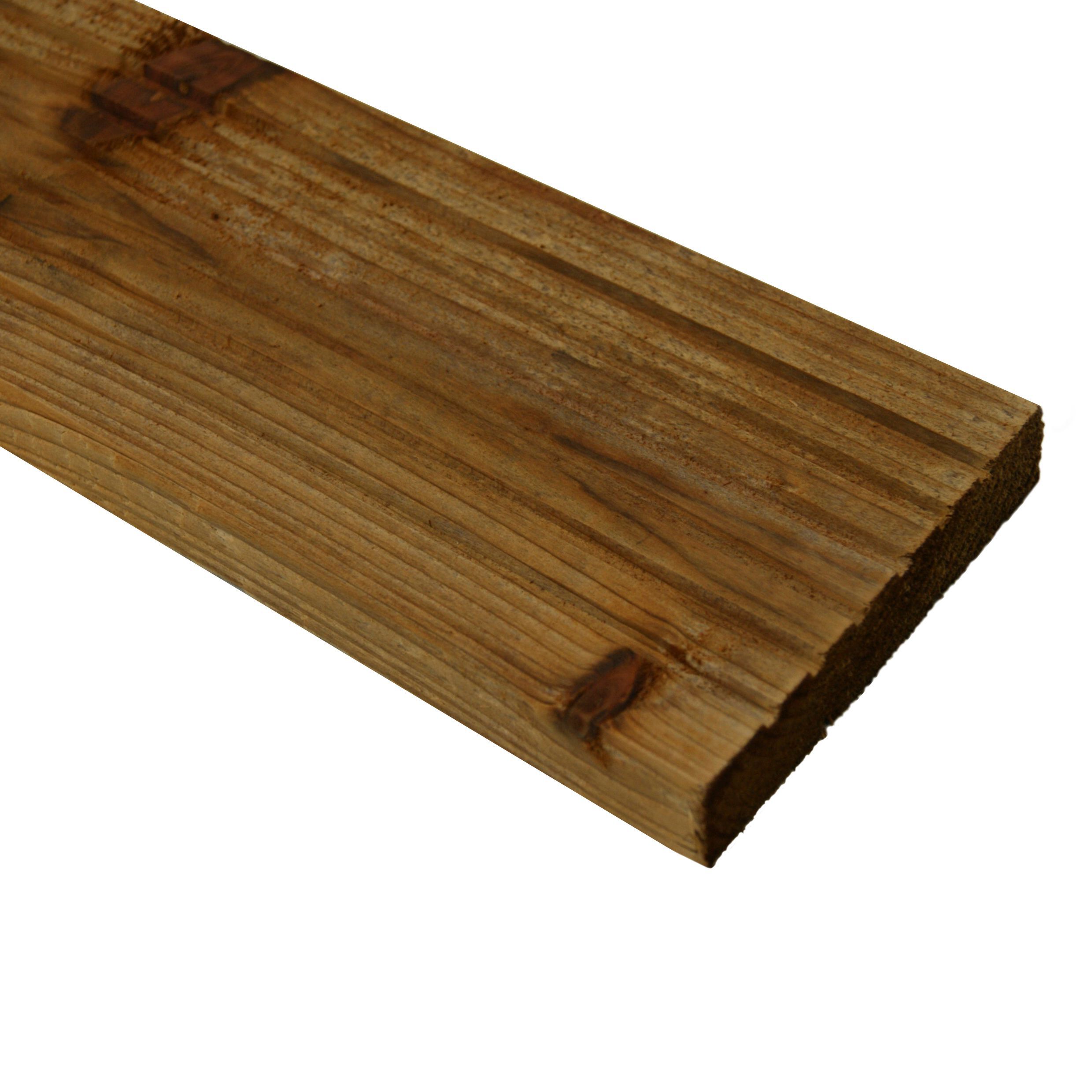 Klikstrom Madeira Brown Spruce Deck board (L)2.4m (W)120mm (T)24mm