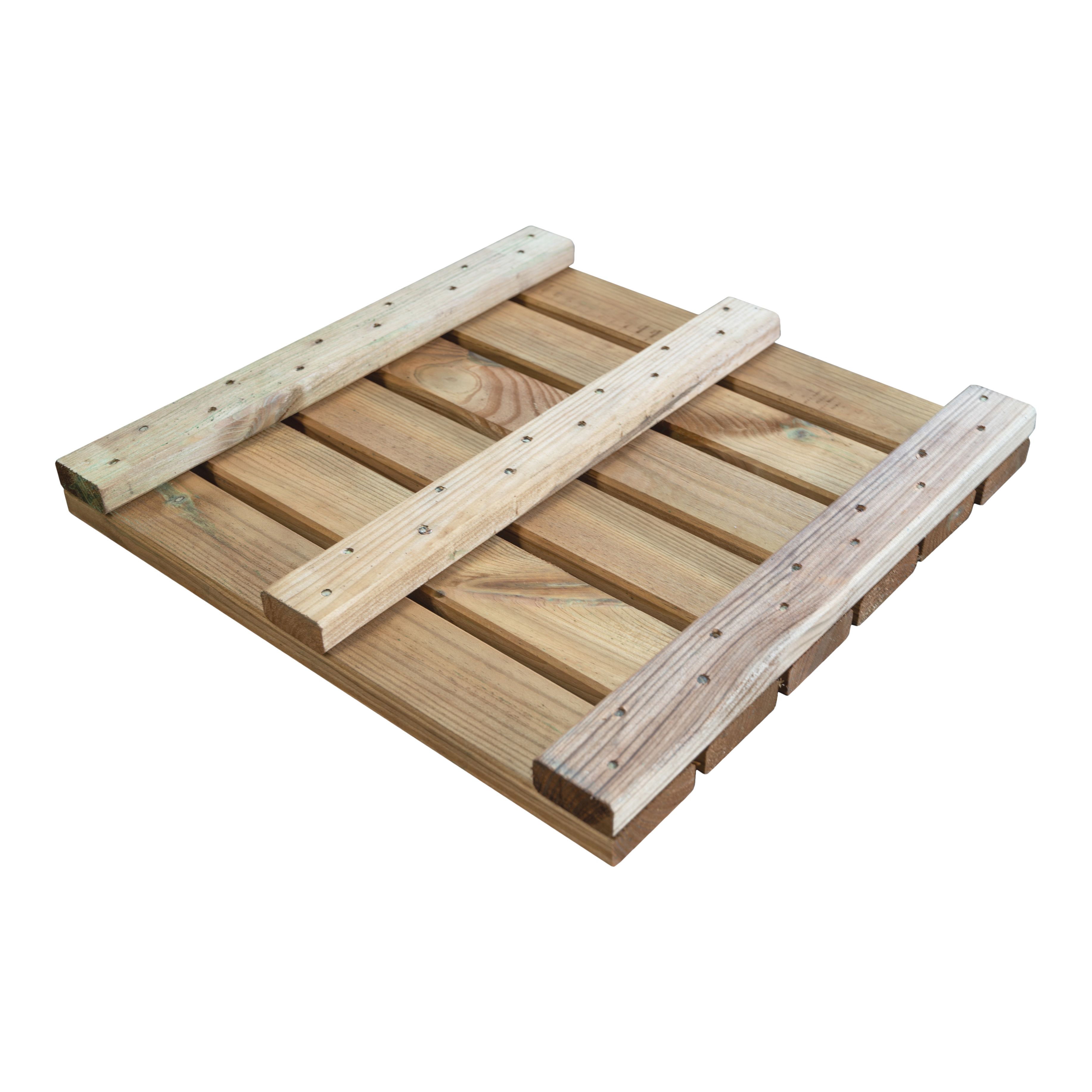 Klikstrom Maloy Brown Deck tile (L)40cm (W)40cm (T)40mm