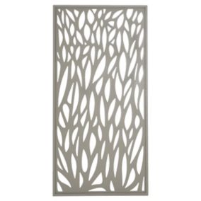 Klikstrom Neva Contemporary Taupe Metal 1/2 fence panel (W)0.88m (H)1.79m