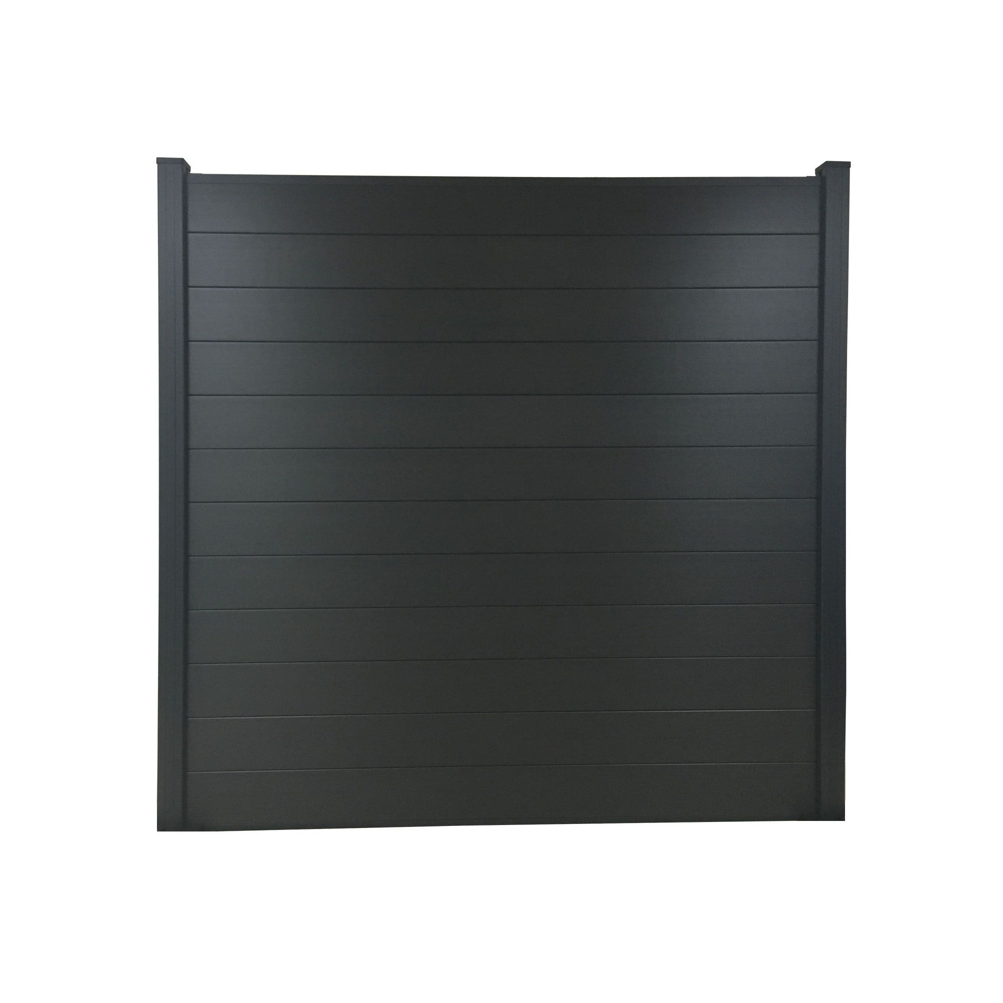 Klikstrom Neva Dark grey Slotted Square Metal Fence post (H)2.4m (W)70mm