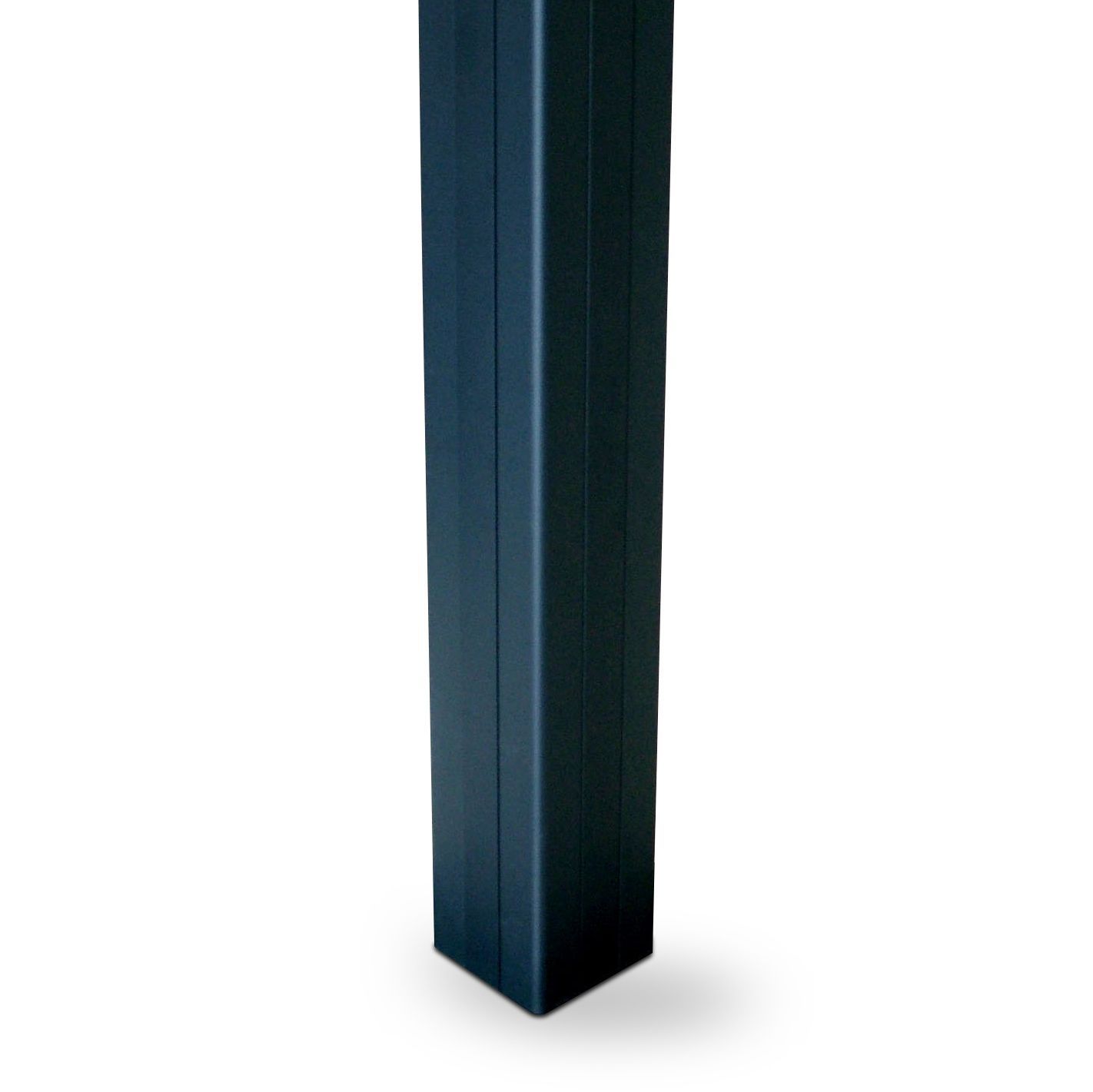 Klikstrom Neva Dark grey Slotted Square Metal Fence post (H)2.4m (W)70mm
