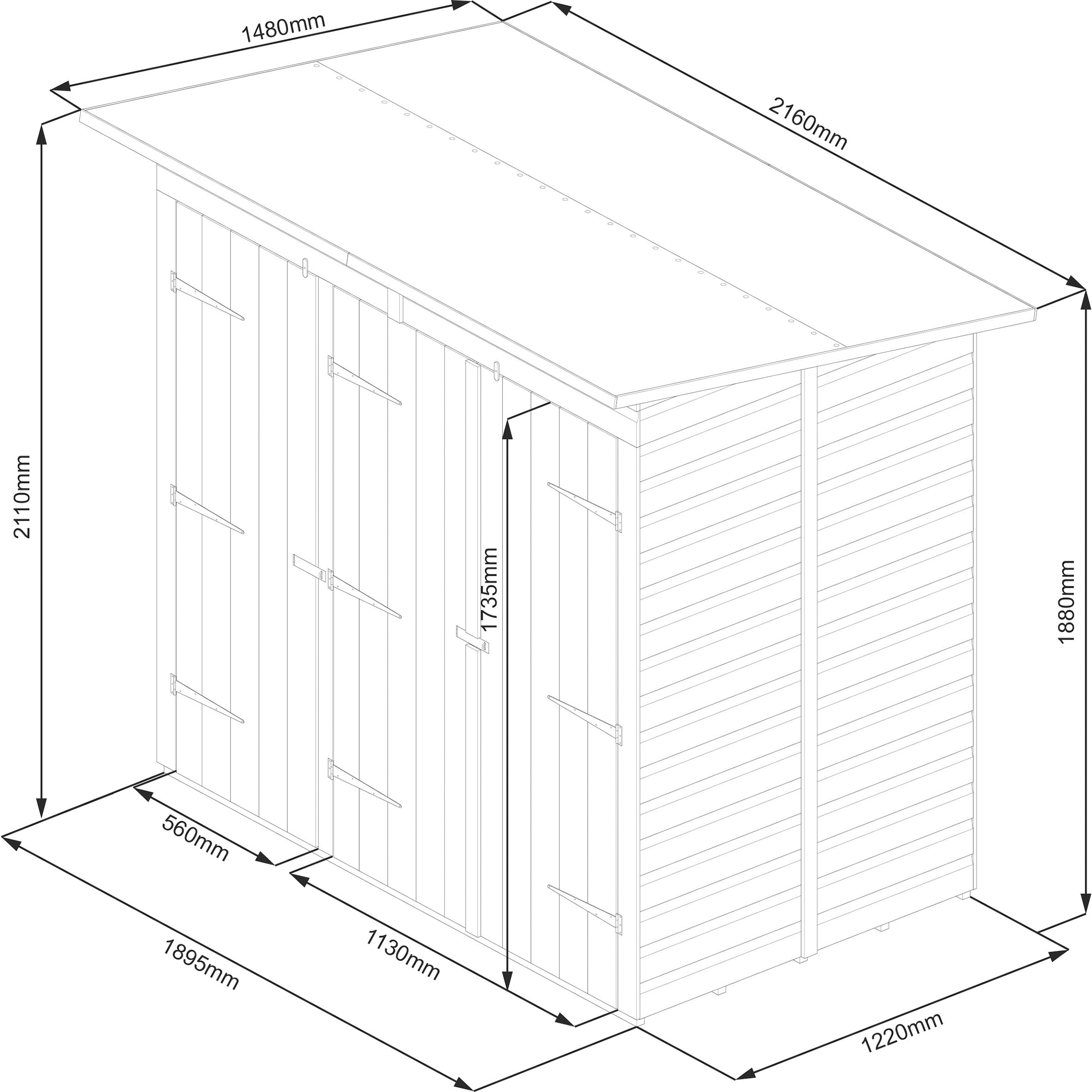 Klikstrom Pent 3 door Shed with floor