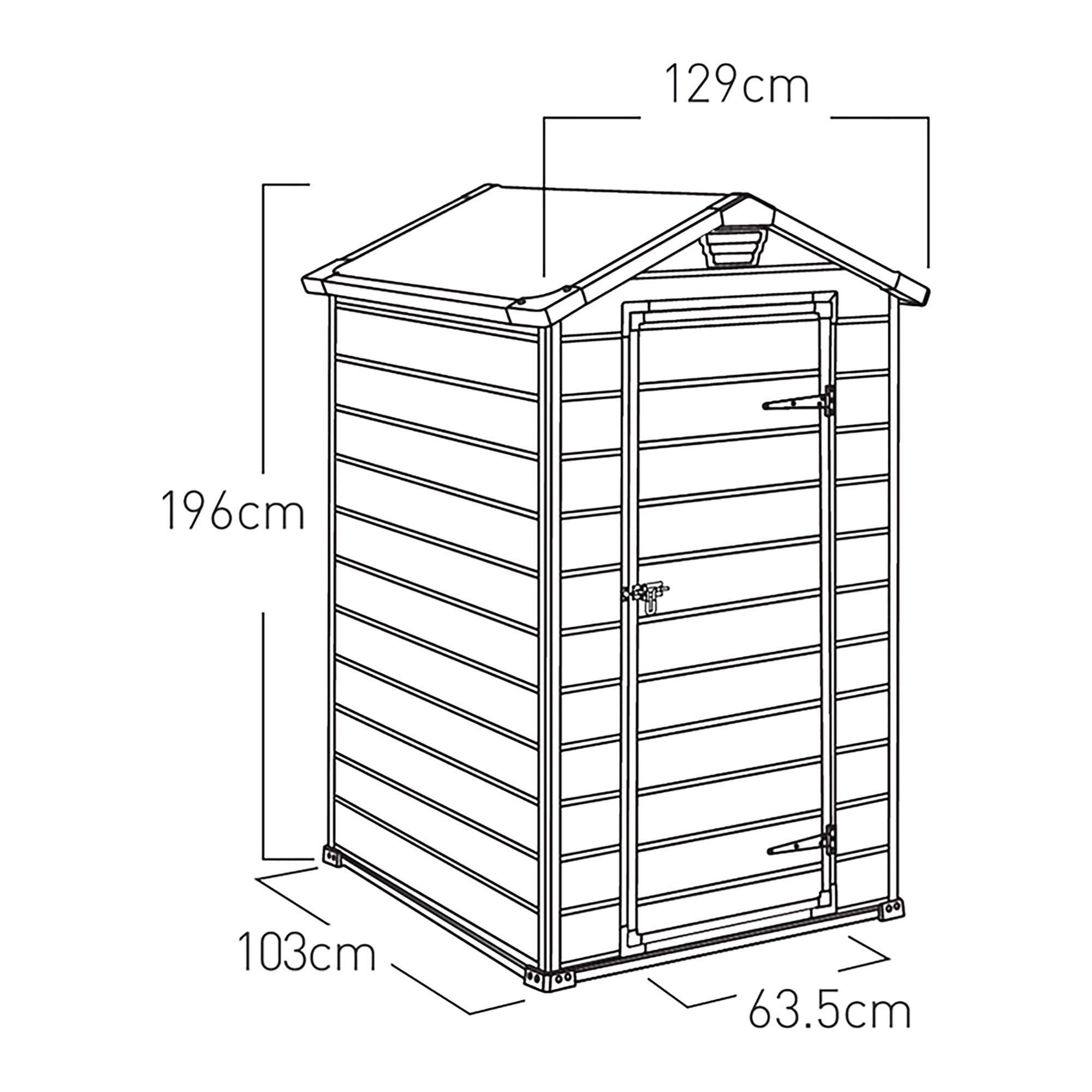 Klikstrom Senner 4x3 ft Apex Grey Shed with floor