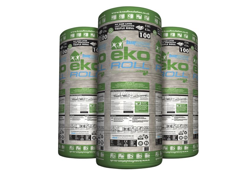 Knauf Eko Roll Loft insulation roll, (L)7.28m (W)1.14m (T)100mm