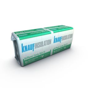 Knauf Insulation Dritherm Glasswool Insulation board, Pack of 6 (L)1.2m (W)0.46m (T)100mm