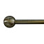 Knole Antique brass effect Metal Ball Curtain pole finial (Dia)19mm, Pack of 2