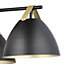 Koby Matt Steel Black 3 Lamp Ceiling light