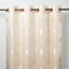 Kolla Beige Spotted Unlined Eyelet Curtain (W)117cm (L)137cm, Single