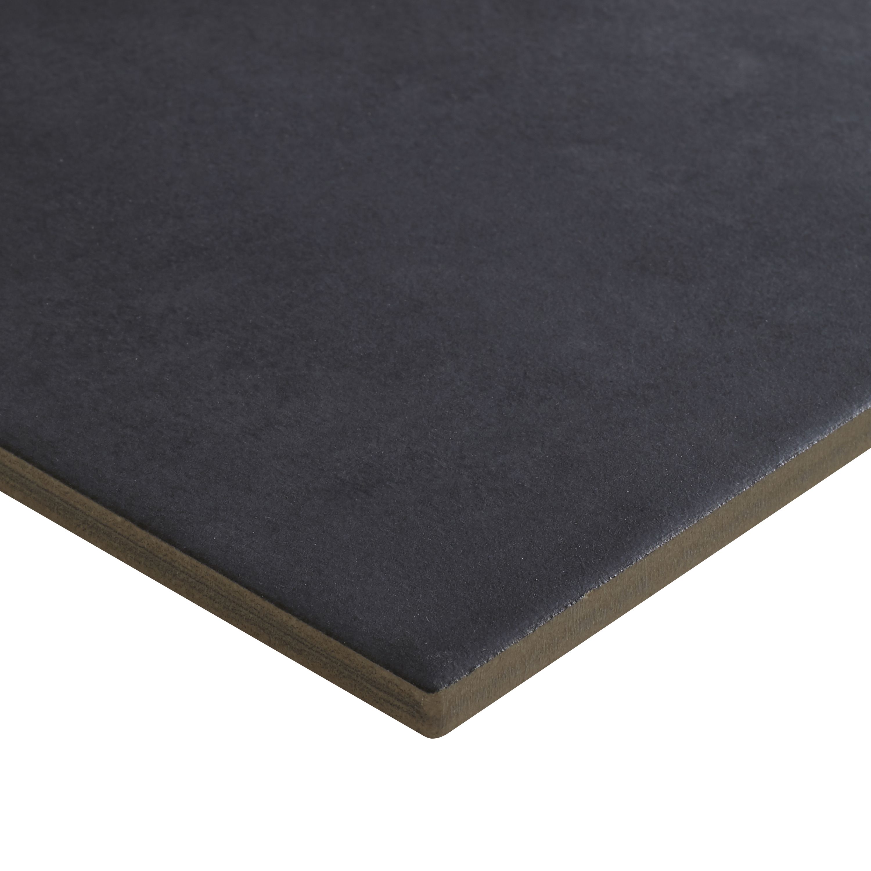 Konkrete Black Matt Stone effect Porcelain Wall & floor Tile, Pack of 34, (L)200mm (W)200mm