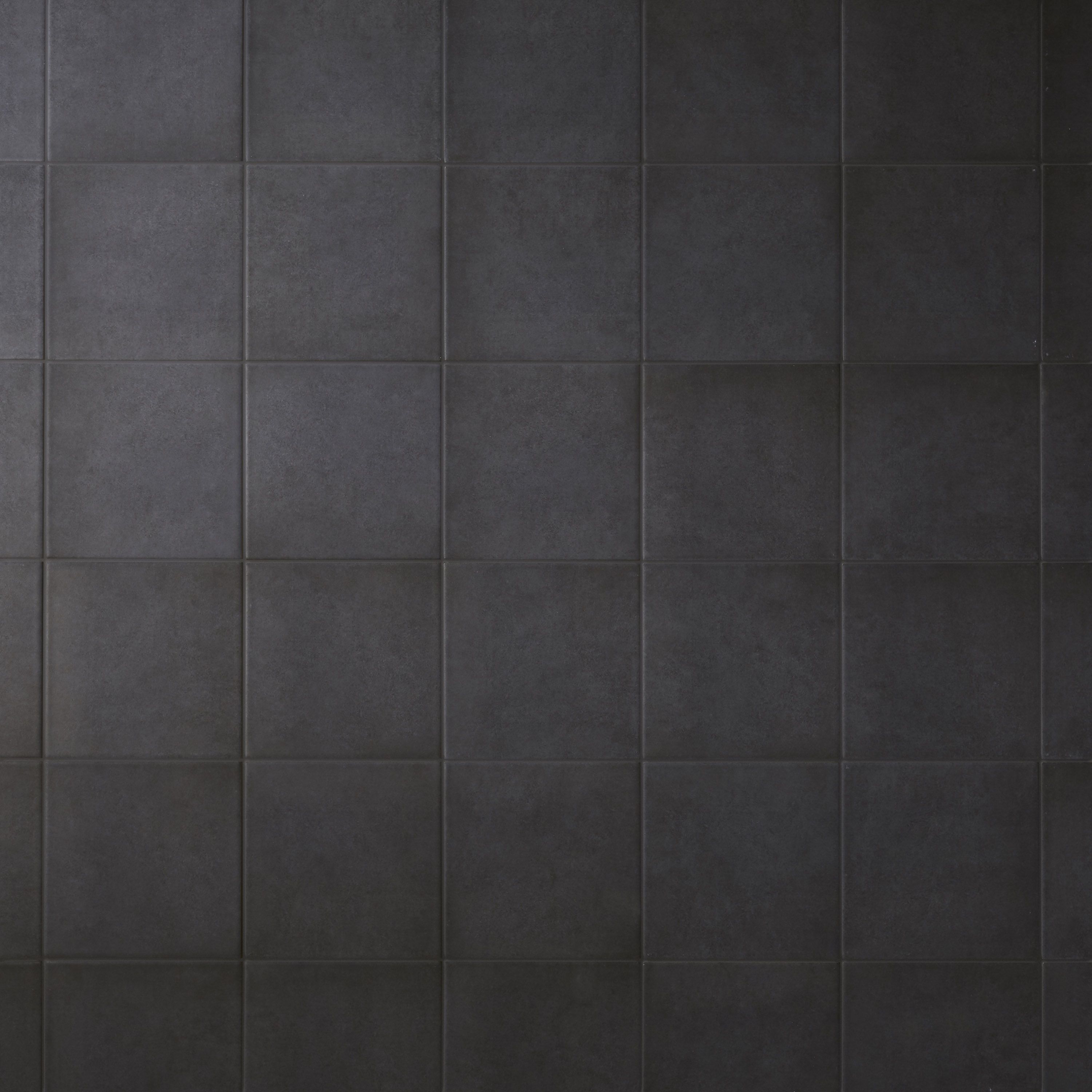 Konkrete Black Matt Stone effect Porcelain Wall & floor Tile, Pack of 34, (L)200mm (W)200mm