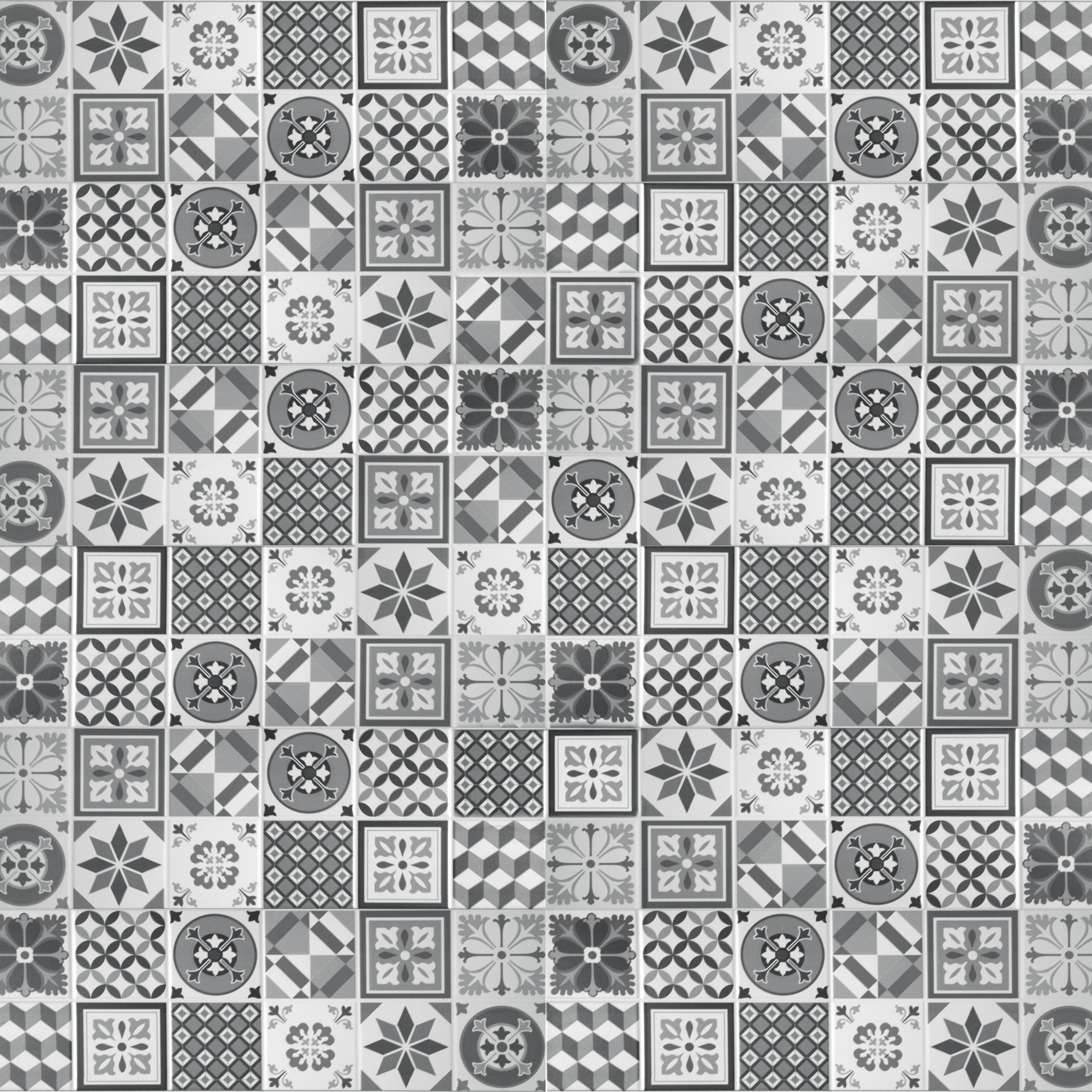 Konkrete Black & white Matt Patterned Ceramic Wall Tile Sample
