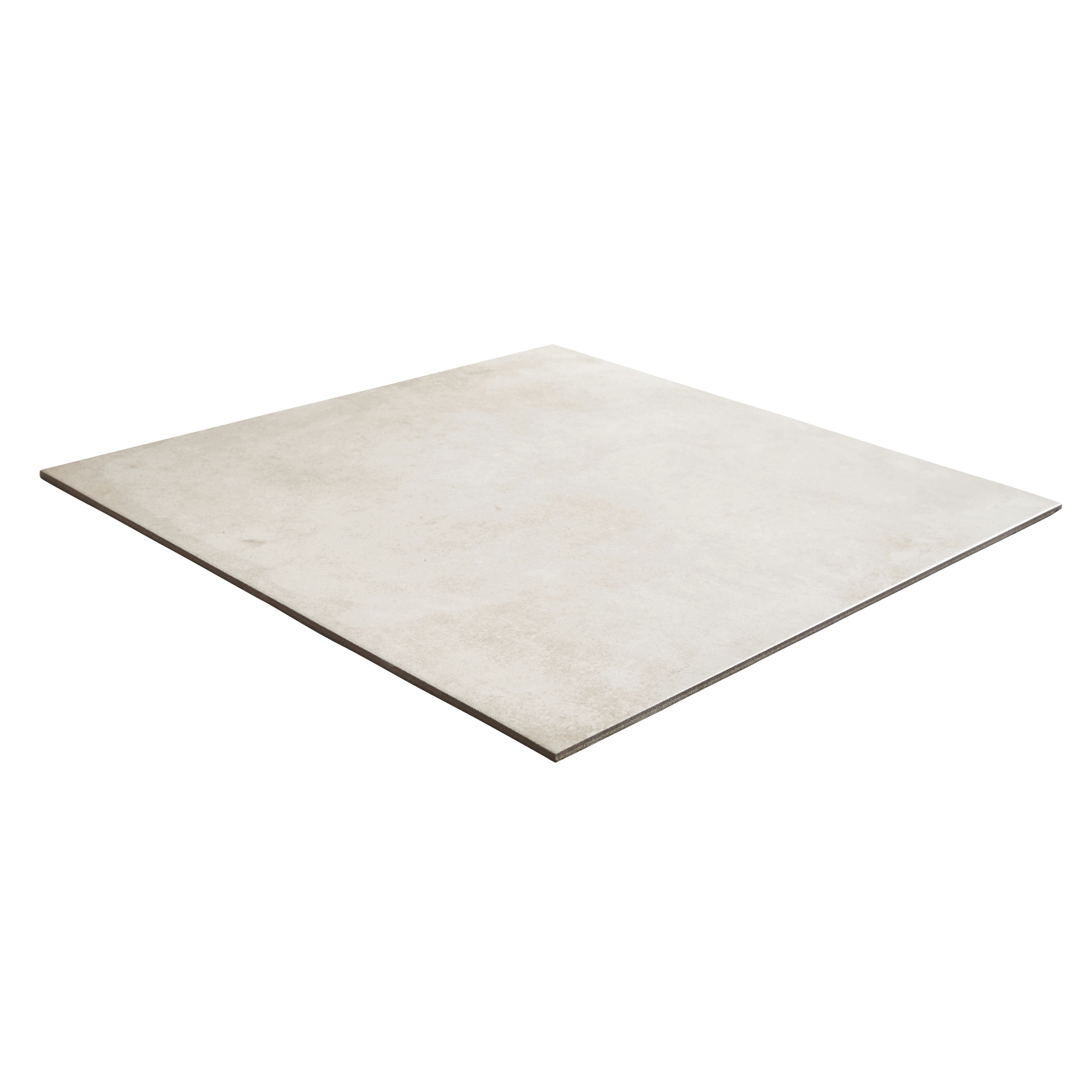 Konkrete Ivory Matt Concrete effect Porcelain Wall & floor Tile, Pack of 4, (L)616mm (W)616mm