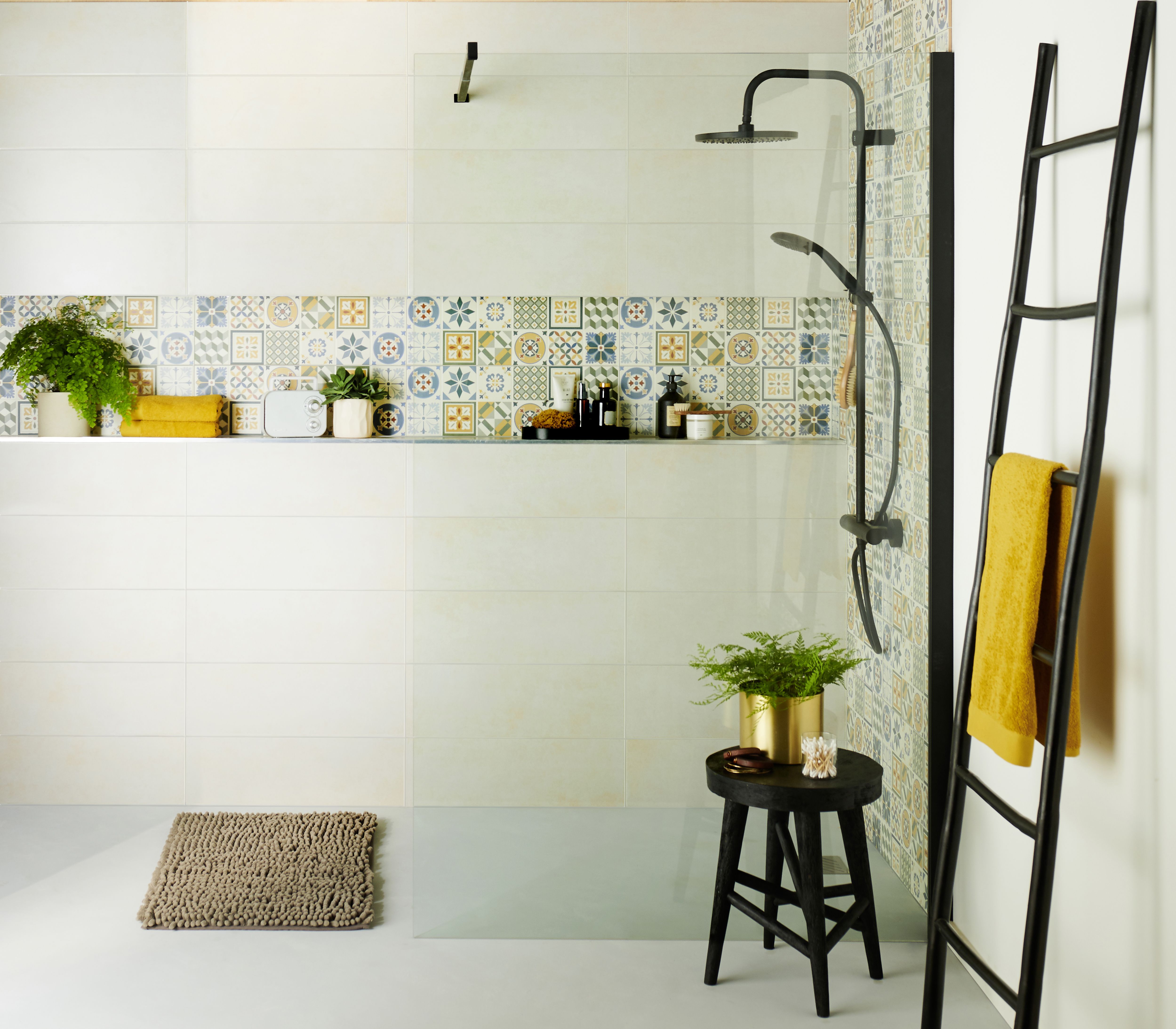 Konkrete Ivory Matt Konkrete Concrete effect Ceramic Wall Tile, Pack of 8, (L)600mm (W)200mm