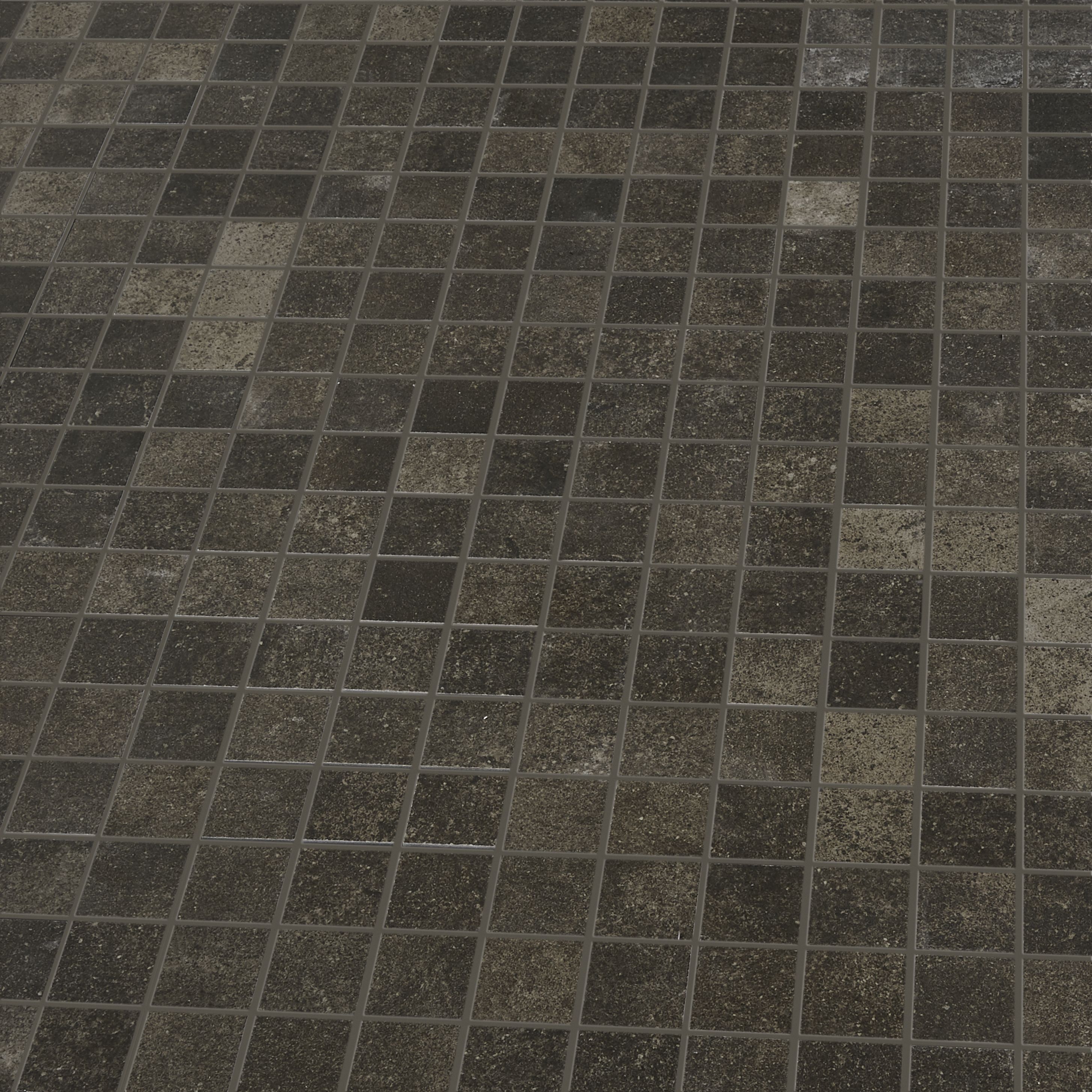 Kontainer Anthracite Matt Concrete effect Porcelain 5x5 Mosaic tile sheet, (L)305mm (W)305mm