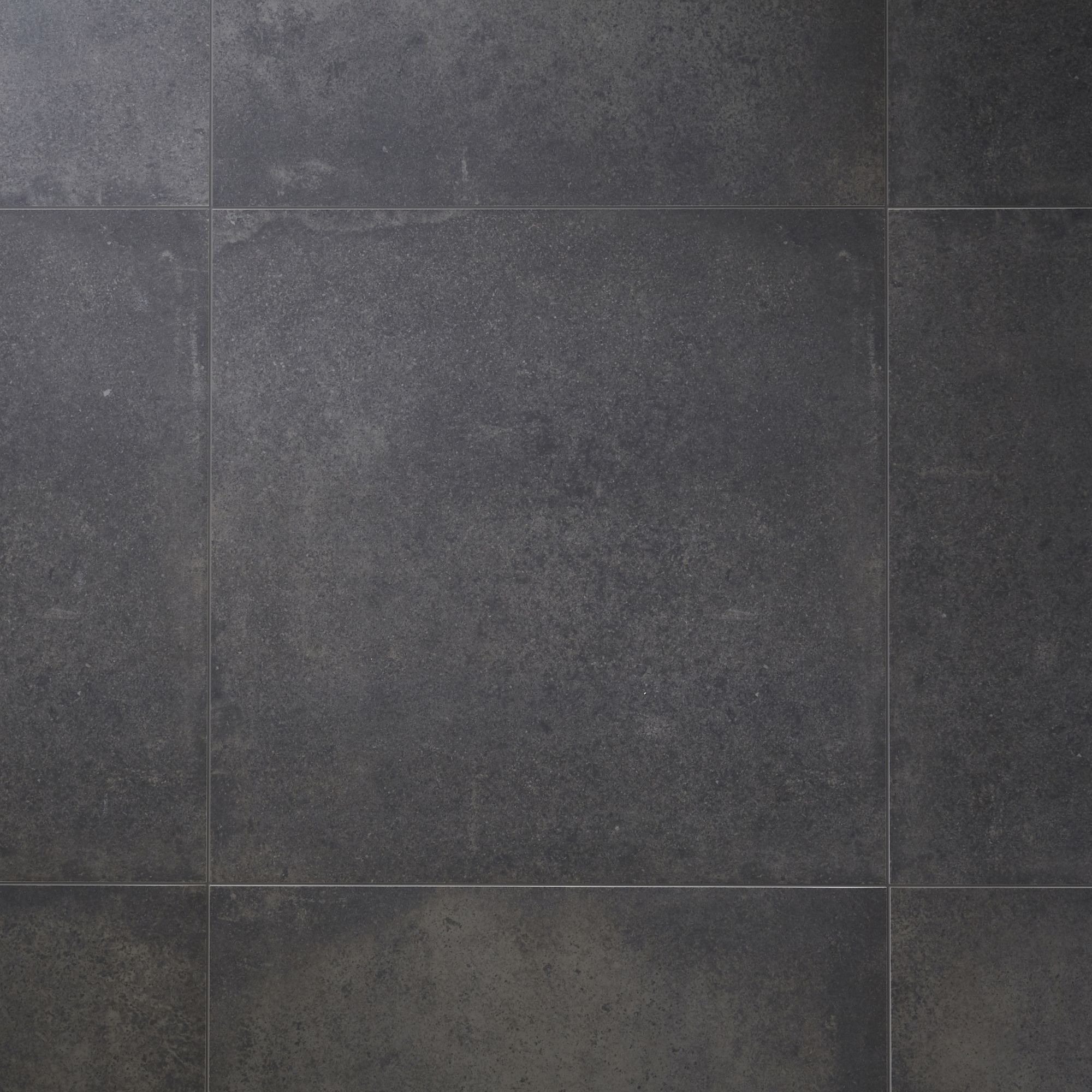 Kontainer Anthracite Matt Flat Concrete effect Porcelain Wall & floor Tile, Pack of 3, (L)590mm (W)590mm