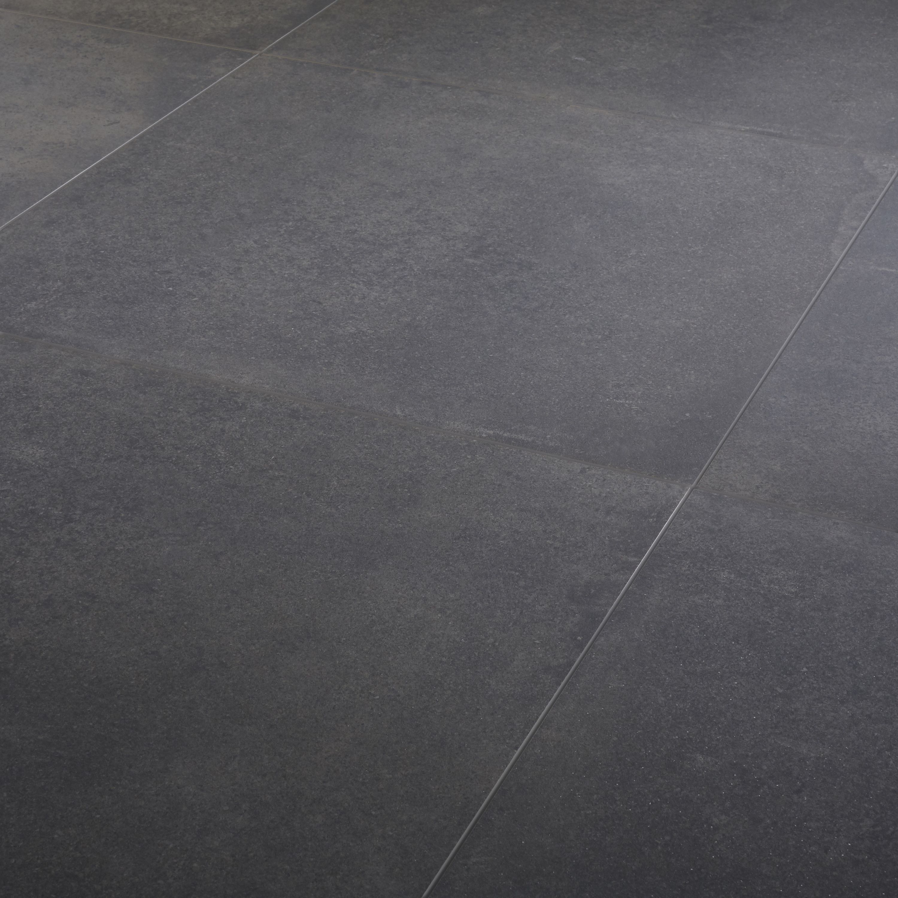 Kontainer Anthracite Matt Flat Concrete effect Porcelain Wall & floor Tile, Pack of 3, (L)590mm (W)590mm