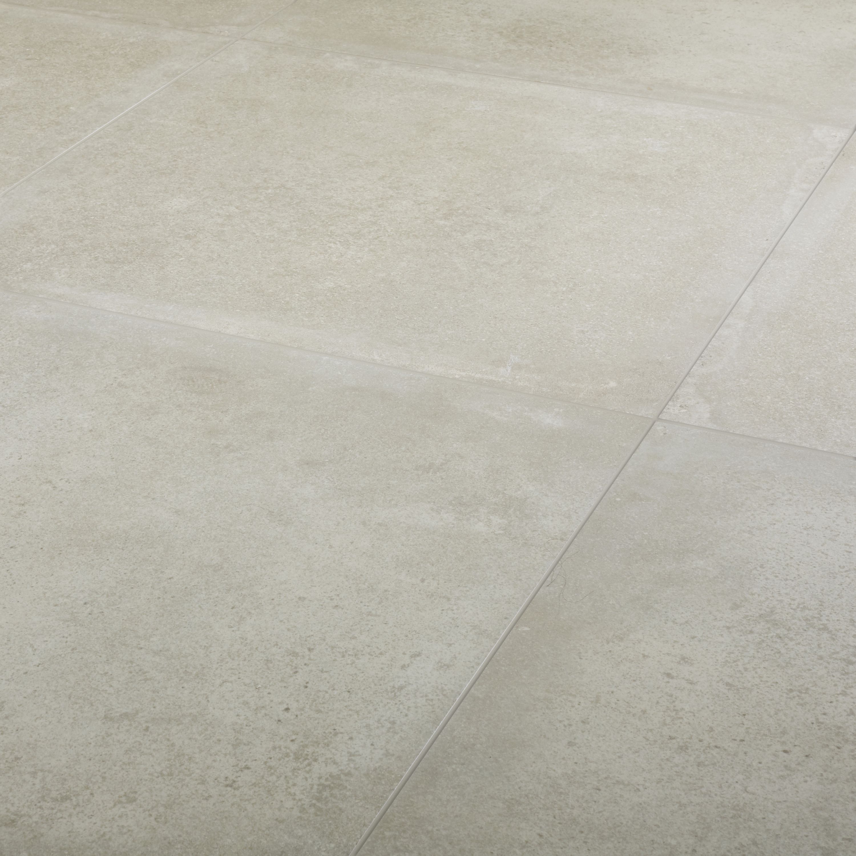 Kontainer Greige Matt Flat Concrete effect Porcelain Wall & floor Tile, Pack of 3, (L)590mm (W)590mm