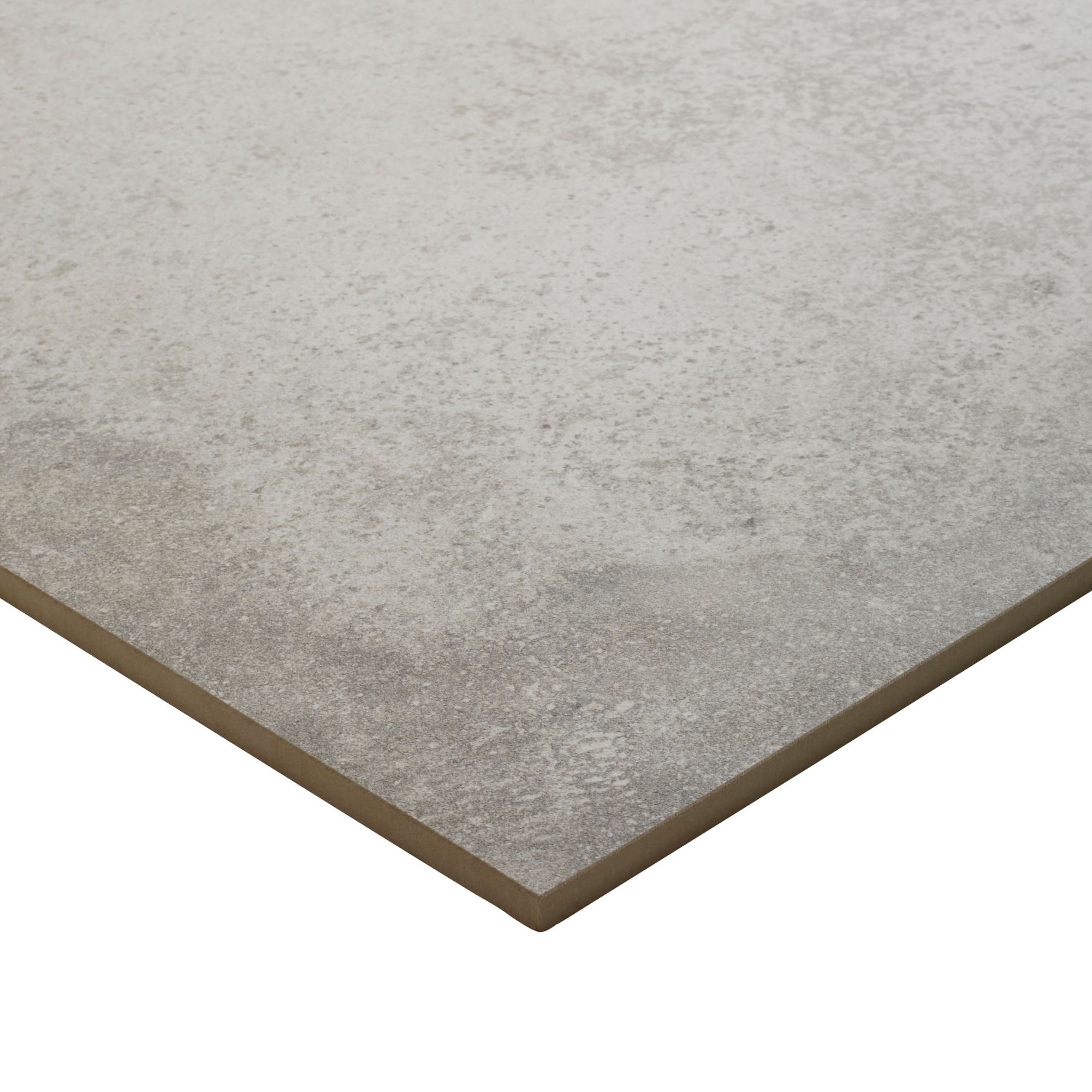Kontainer Light grey Matt Flat Concrete effect Porcelain Wall & floor Tile, Pack of 3, (L)590mm (W)590mm