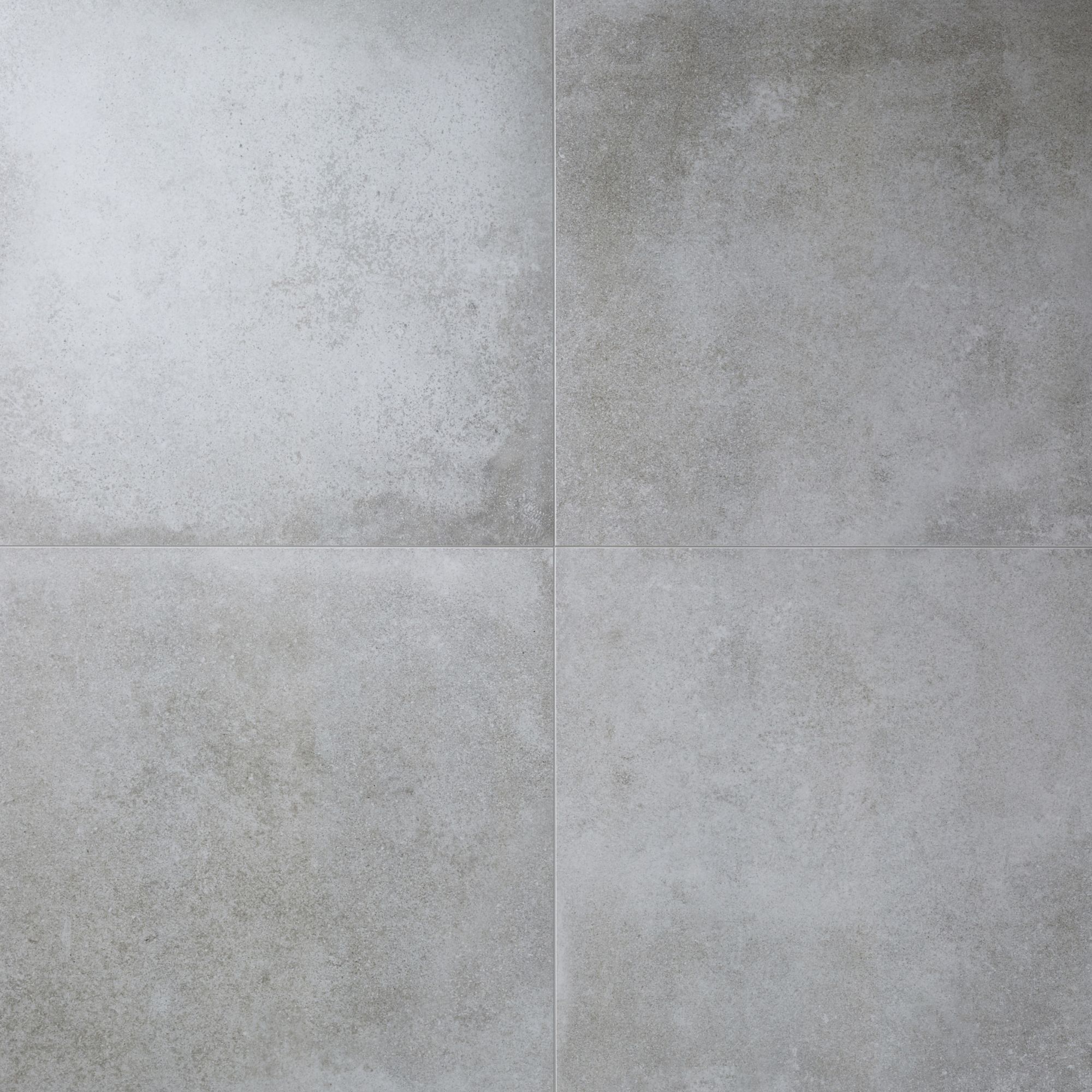 Kontainer Medium grey Matt Flat Concrete effect Porcelain Wall & floor Tile, Pack of 3, (L)590mm (W)590mm