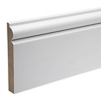 KOTA White MDF Torus Skirting board (L)2.4m (W)119mm (T)18mm