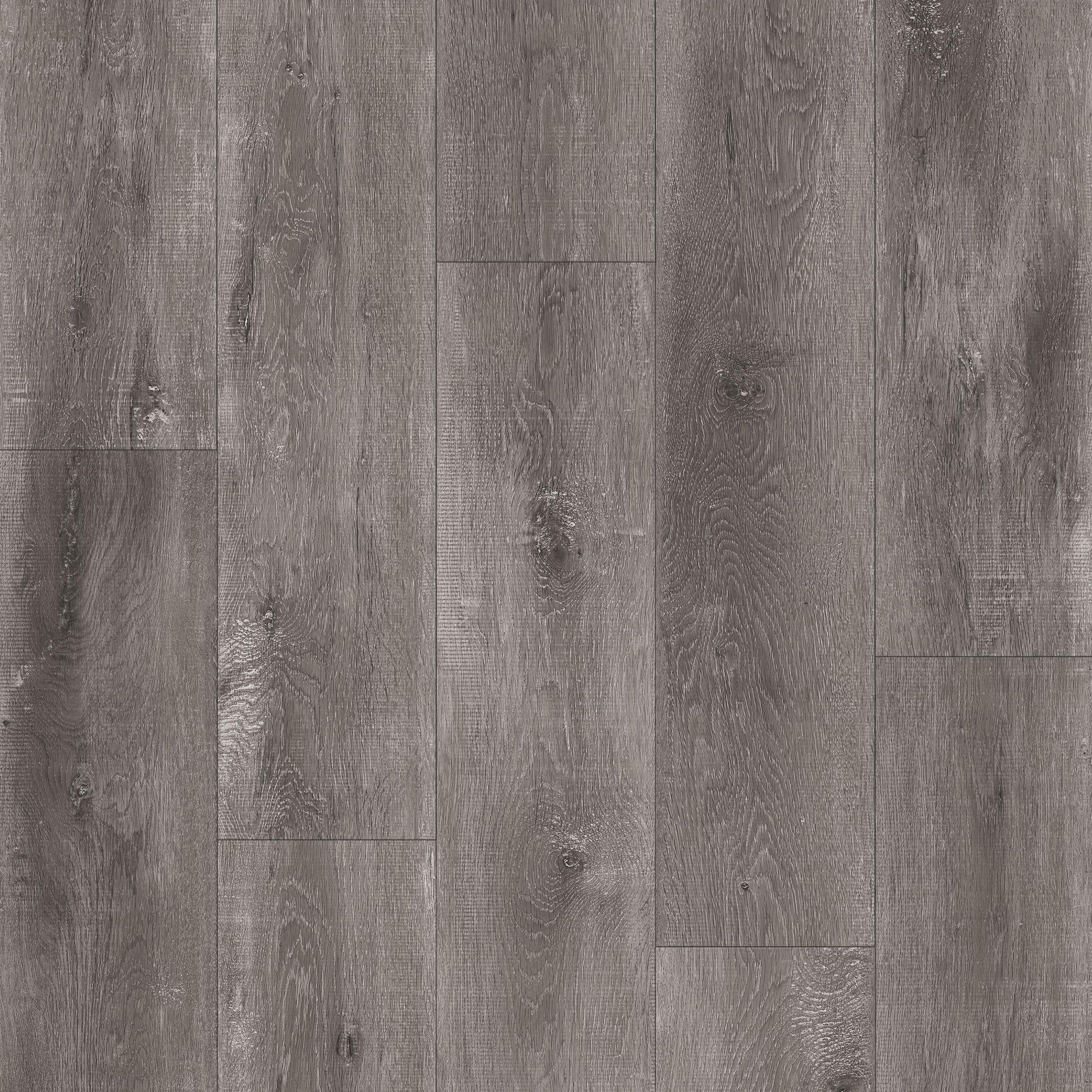Kraus Ashdown Grey Wood effect Vinyl tile Pack of 10