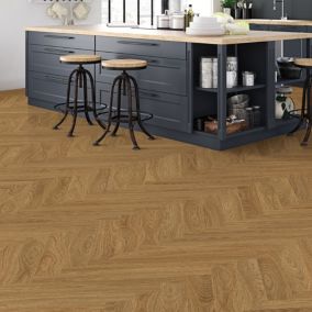 Kraus Weaveley Light Oak Natural Light oak effect Embossed Herringbone Luxury vinyl click flooring, 2.34m²