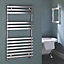 Kudox Silver Chrome effect Towel warmer (W)500mm x (H)1150mm