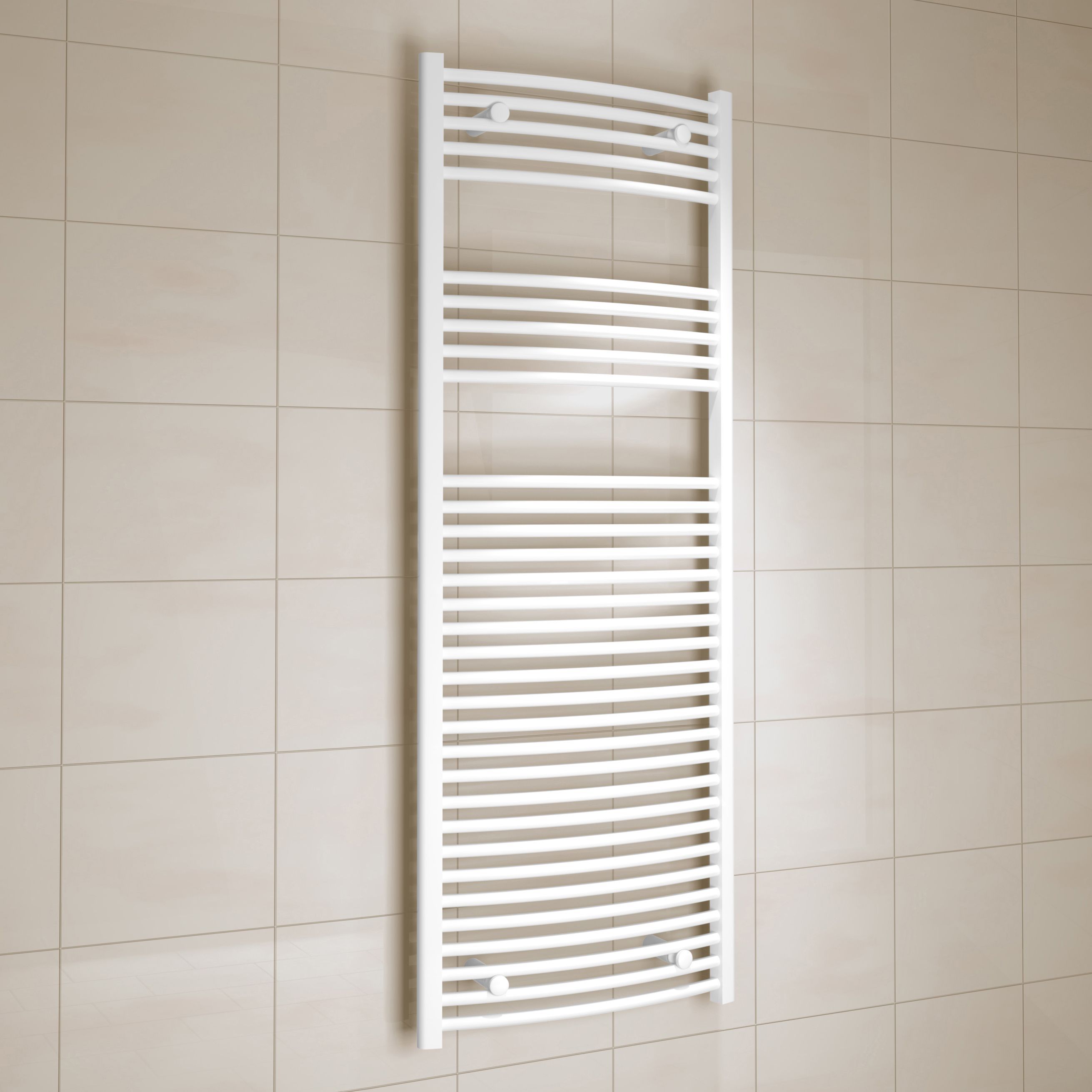 Kudox White Towel warmer (W)600mm x (H)1600mm