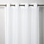 Kymbe White Plain Unlined Eyelet Voile curtain (W)140cm (L)260cm, Single