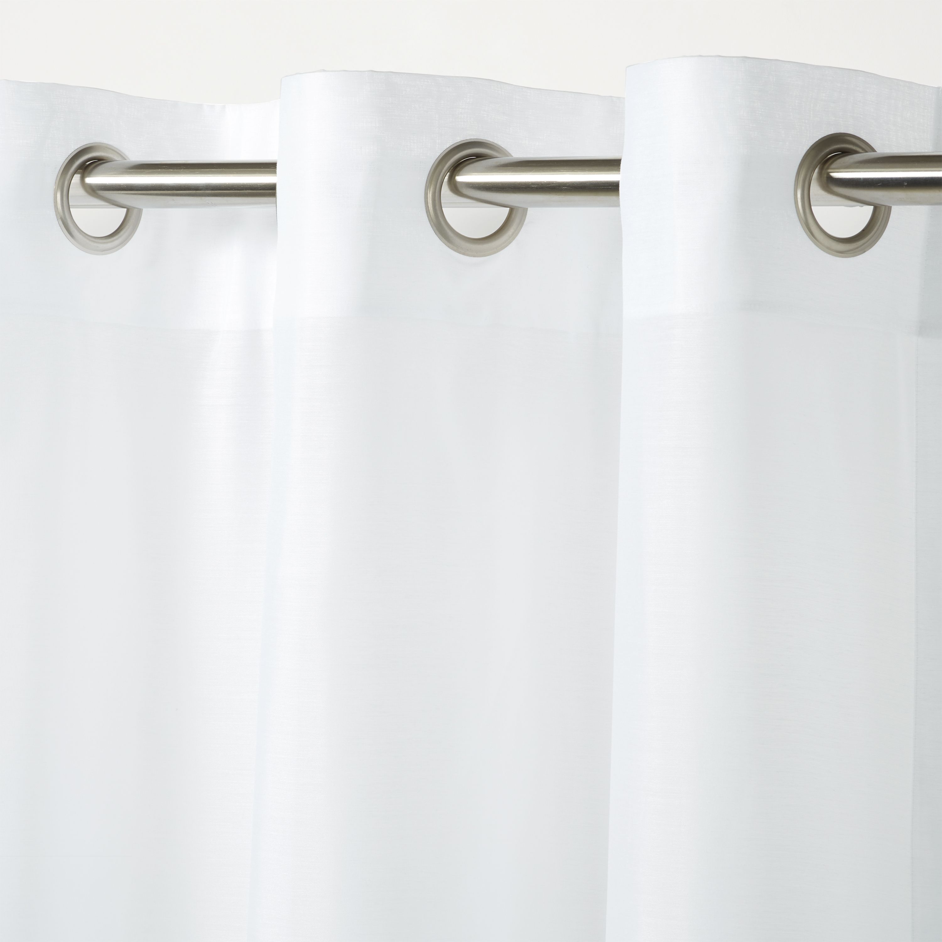 Kymbe White Plain Unlined Eyelet Voile curtain (W)140cm (L)260cm, Single